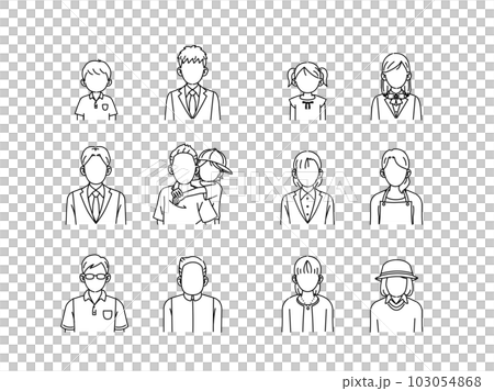 様々な年齢層の人々のイラスト 103054868