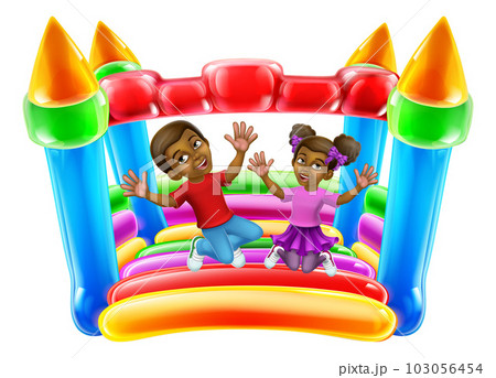 Bouncy House Castle Jumping Girl Boy Kids Cartoon 103056454