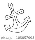 Doodle Anchor illustration. Summer vector illustration in Hand Draw style. 103057008