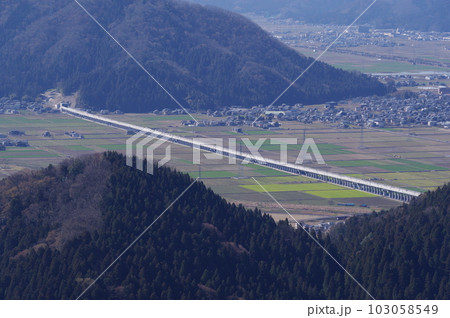 北陸新幹線 延伸工事 鯖江市文殊山から三里山方向 2023年3月 北陸新幹線 延伸工事 鯖江市文殊山から三里山方向 2023年3月 103058549