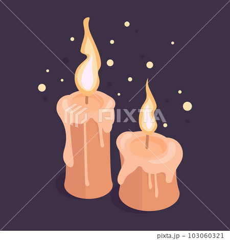 Wax decorative candles. Scented burning candles 3d isolated background illustration Wax decorative candles. Scented burning candles 3d isolated background illustration 103060321