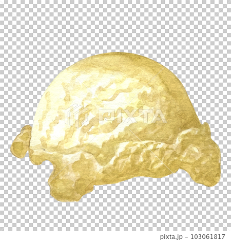 atatercolor hand-painercolor hand-painted ice cream cone and balls cup frozen gelato of green pink yellow colors ice cream in chocolate with chocolate glaze clip art set for print scrapbooking pattern 103061817