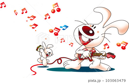 エレキギターを弾くウサギ 103063479