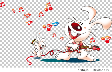 エレキギターを弾くウサギ 103063479