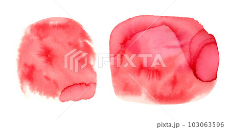Set of bright textured red watercolor stains. Vibrant pink gradient watercolour blobs for decoration, poster, banner, greeting cards design Set of bright textured red watercolor stains. Vibrant pink gradient watercolour blobs for decoration, poster, banner, greeting cards design 103063596