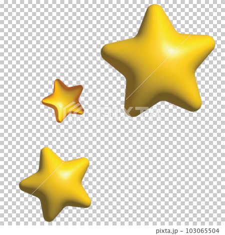 3 yellow star 3D shape 3 yellow star 3D shape 103065504