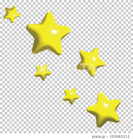 6 yellow star 3D shape 6 yellow star 3D shape 103065511