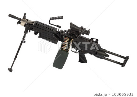 M249 "Para" light machine gun SAW - Squad Automatic Weapon, widely used in the U.S. Armed Forces. 103065933