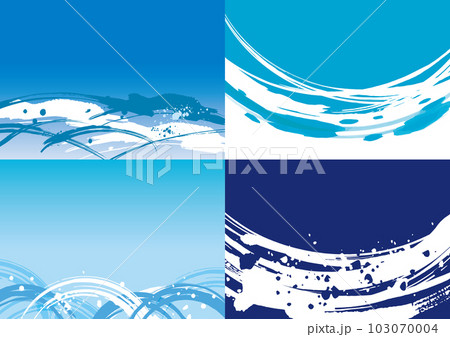海 波 横長イラストポスター 103070004