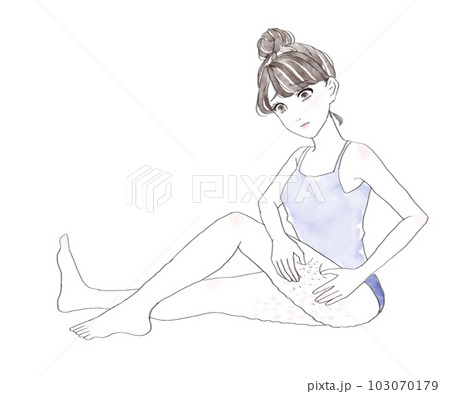 太もものセルライトに悩む女性 太もものセルライトに悩む女性 103070179