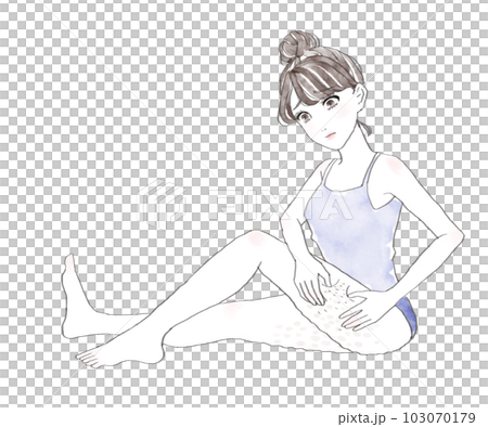 太もものセルライトに悩む女性 太もものセルライトに悩む女性 103070179