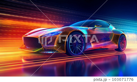 車とデジタルイメージ,Generative AI AI画像 103071776