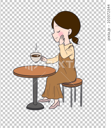在咖啡廳喝咖啡的婦女 在咖啡廳喝咖啡的婦女 103072844