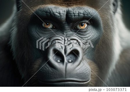 Close up of Gorilla white background. Generative AI AIG16. Close up of Gorilla white background. Generative AI AIG16. 103073371