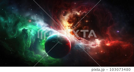 background of an infinite space with stars, galaxies, nebular 103073480