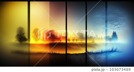 Solitude landscape with light spectrum gradient of electromagnetic field Solitude landscape with light spectrum gradient of electromagnetic field 103073489