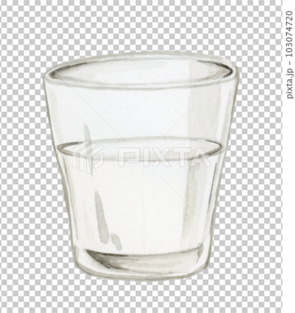 手繪水彩插圖，描繪牛奶倒入玻璃杯的場景（可愛的早餐/食物材料） 103074720
