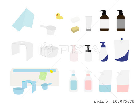 お風呂のイラストセット お風呂のイラストセット 103075679