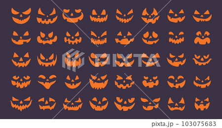 scary ghost face For carving pumpkins on Halloween night. 103075683