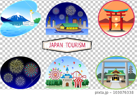 日本旅遊景點插圖集 103076338