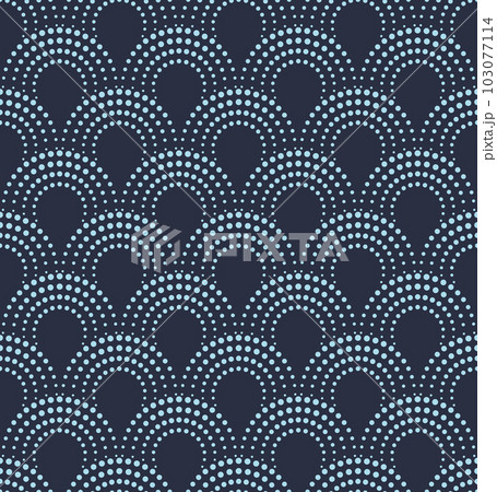 和モダンなうろこ、アーチ、または波のシームレスパターン 103077114