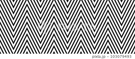 Zig zag seamless pattern. Black white herringbone ornament background. Repeating chevron motif texture with diagonal lines. Vector illustration Zig zag seamless pattern. Black white herringbone ornament background. Repeating chevron motif texture with diagonal lines. Vector illustration 103079493