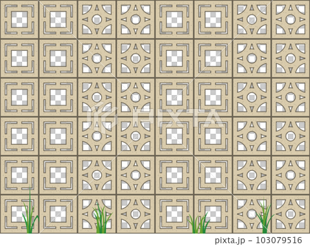 沖縄県にある花ブロックのイメージイラスト 103079516