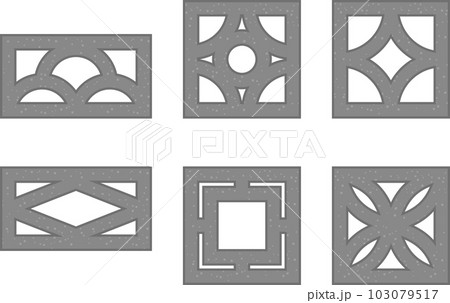 沖縄県にある花ブロックのイメージイラストセット 沖縄県にある花ブロックのイメージイラストセット 103079517