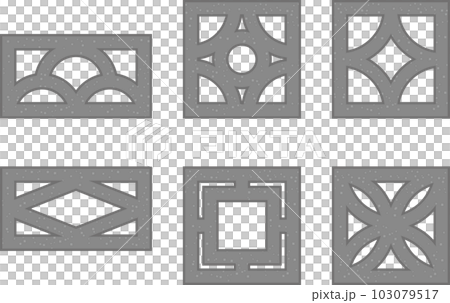 沖縄県にある花ブロックのイメージイラストセット 沖縄県にある花ブロックのイメージイラストセット 103079517