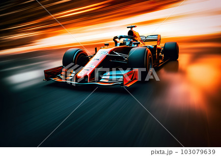 Speeding Thrills: Racing Cars In High-Speed...のイラスト素材 [103079639] - PIXTA