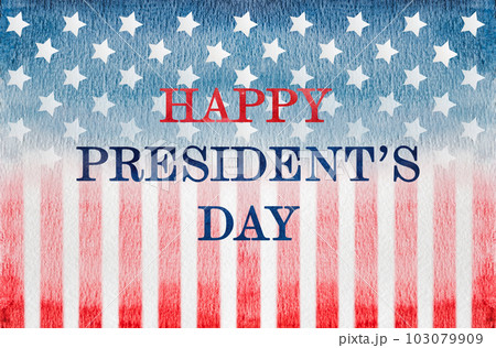 Bright watercolor drawing of the American Flag 103079909