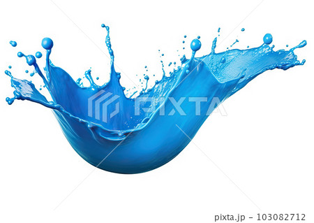 Vibrant Blue Paint Splash: Isolated Elegance on White Background, created with Generative AI Vibrant Blue Paint Splash: Isolated Elegance on White Background, created with Generative AI 103082712