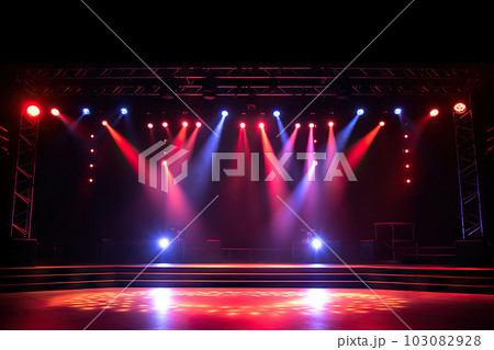 Vibrant Stage Illumination the Magic of a Free Stage with Brilliant Lights. created with Generative AI 103082928