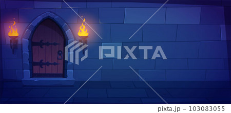 Castle dungeon wall cartoon background for game 103083055