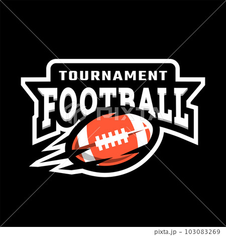 American football tournament logo, emblem on a black background. Vector illustration. 103083269