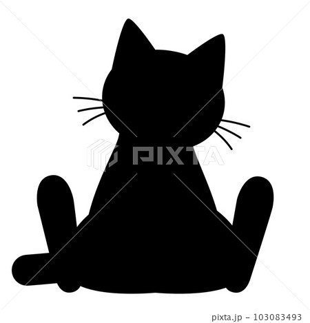 猫が座っているシルエットイラスト 猫が座っているシルエットイラスト 103083493