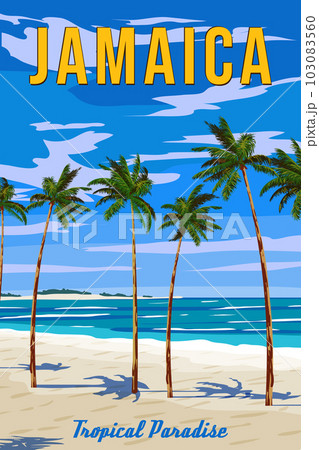 Travel poster Jamaica vintage. Paradise resort 103083560
