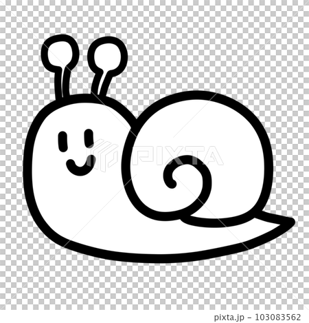 一隻蝸牛單色的手繪插圖 103083562