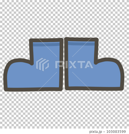 hand drawn illustration of blue boots hand drawn illustration of blue boots 103083599