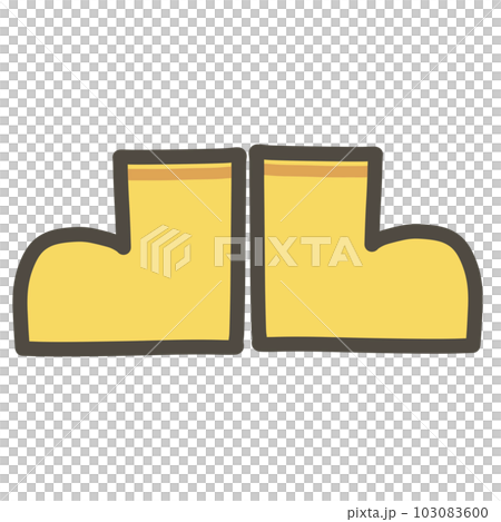 hand drawn illustration of yellow boots hand drawn illustration of yellow boots 103083600