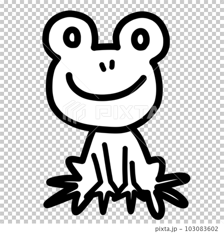 Frog hand-drawn illustration monochrome Frog hand-drawn illustration monochrome 103083602