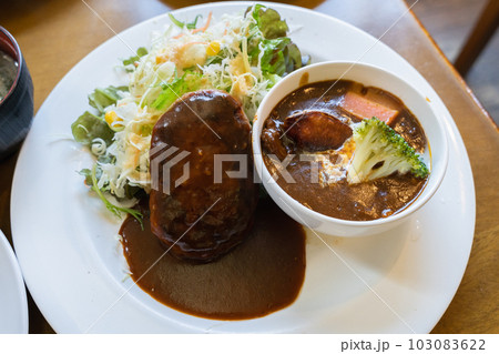 ハンバーグとビーフシチューの洋食プレート ハンバーグとビーフシチューの洋食プレート 103083622