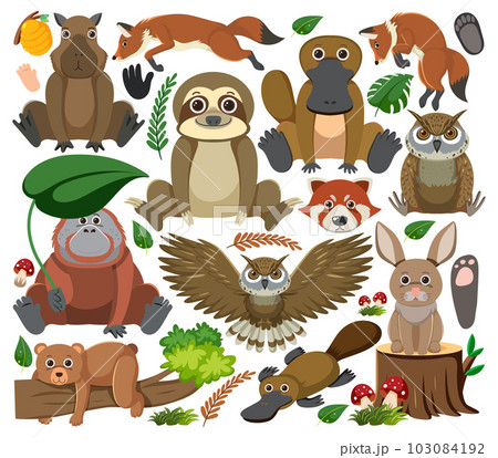 Set of mix animal character 103084192