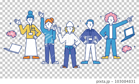Illustration of a man and a woman who are AI engineers Illustration of a man and a woman who are AI engineers 103084831