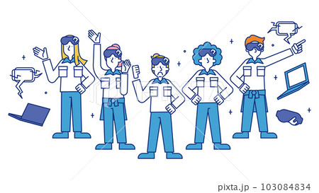 AR技術者の職業に就く男性と女性のイラスト 103084834