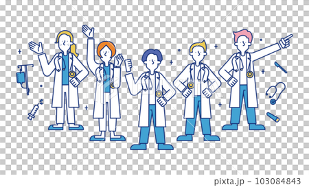 医療系の職業に就く男性と女性のイラスト 医療系の職業に就く男性と女性のイラスト 103084843