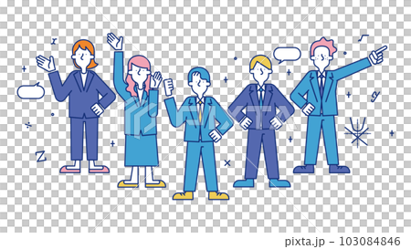 保険数理士（アクチュアリー）の職業に就く男性と女性のイラスト 103084846