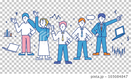 クオンツの職業に就く男性と女性のイラスト 103084847