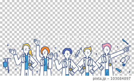 Illustration of a man and a woman in the medical profession Illustration of a man and a woman in the medical profession 103084897