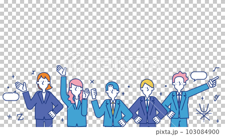 保険数理士（アクチュアリー）の職業に就く男性と女性のイラスト 103084900